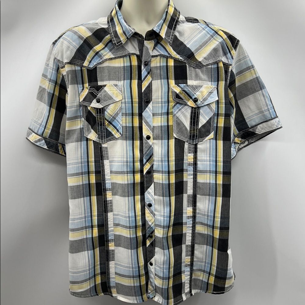 BKE Vintage Athletic Fit Men's Multicolor Plaid Button Down Shirt